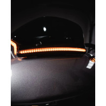 Moldura LED para parabrisas con intermitentes — 36 LED, lente ahumada, negro brillante, compatible con parabrisas OEM