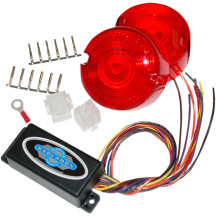 Plug-In Illuminator with Red Lenses — Red lenses, 12V, Harley-Davidson® fit
