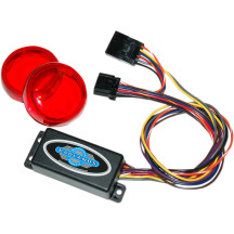 Plug-In Illuminator with Red Lenses — 12V, Harley-Davidson, OEM-style 6-pin