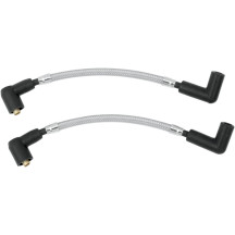 Braided Spark Plug Wire — 8 mm, 248 mm (9-3/4"), 90° connector, Stainless Steel