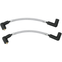 Braided Spark Plug Wire — 8 mm, 248 mm (9-3/4"), 90° connector, Stainless Steel