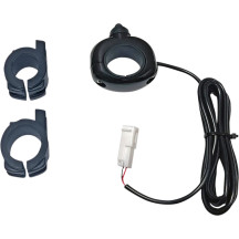 Interruptor auxiliar montado en manillar encendido/apagado — 12 VDC, compatible con manillares de 7/8", 1", 1-1/4", Negro