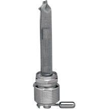 Power-Flo Fuel Valve — 22 mm outlet, 7.9 mm (5/16") hose barb, Chrome