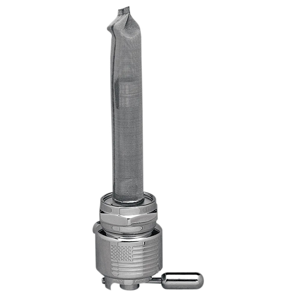 Power-Flo Fuel Valve — 22 mm outlet, 7.9 mm (5/16") hose barb, Chrome