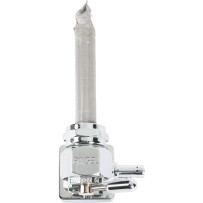 Vacuum Fuel Valve — 22 mm, 5/16" hose barb, Chrome