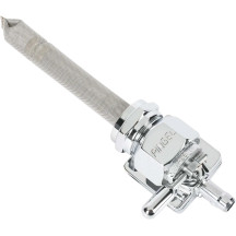 Vacuum Fuel Valve — 22 mm thread, 5/16" hose barb, Chrome