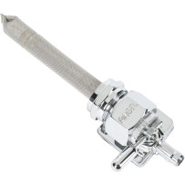 Vacuum Fuel Valve — 22 mm thread, 5/16" hose barb, Chrome