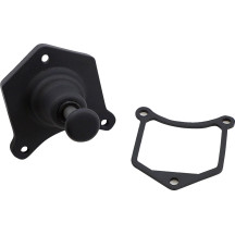 Solenoid End Cover with Starter Button — Black, Billet Aluminum, 2.0 kW