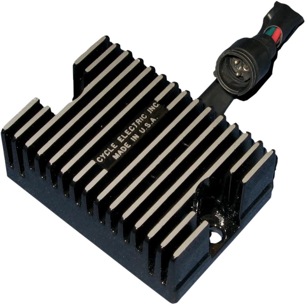 Standard Rectifying Regulator for Harley — 12V 13A, Black