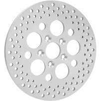 Polished Stainless Steel Drilled Brake Rotor — 302 mm (11.875"), Polished, Zinc