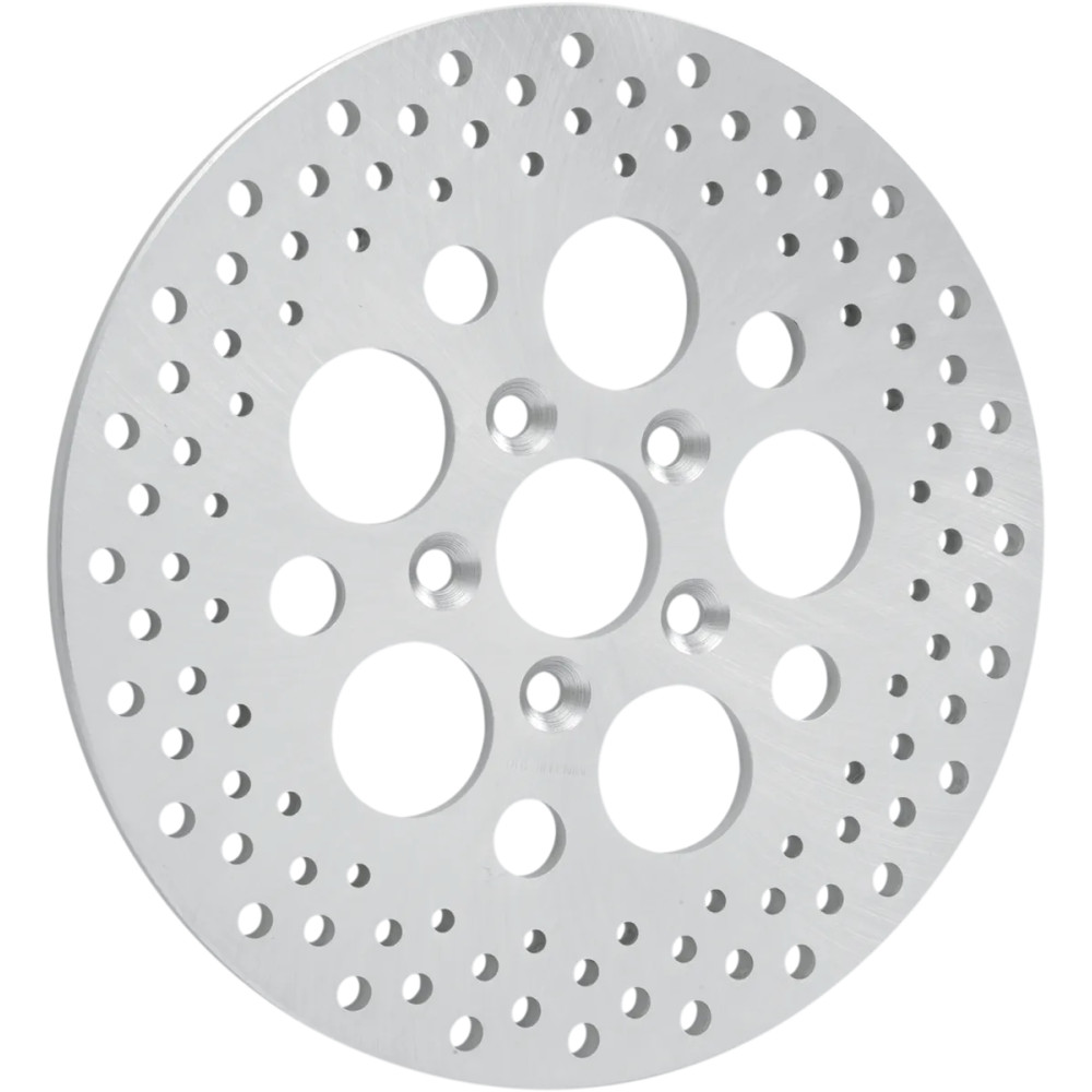 Polished Stainless Steel Drilled Brake Rotor — 302 mm (11.875"), Polished, Zinc