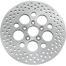 Polished Stainless Steel Drilled Brake Rotor — 302 mm (11.875"), Polished, Zinc