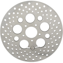 Stainless Steel Drilled Brake Rotor — 300 mm (11.8") , Ground finish