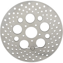 Stainless Steel Drilled Brake Rotor — 300 mm (11.8") , Ground finish