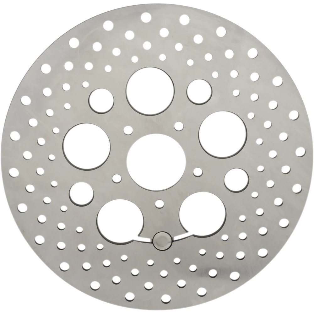 Stainless Steel Drilled Brake Rotor — 300 mm (11.8") , Ground finish