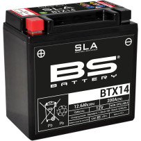 SLA Factory- Activated AGM Maintenance-Free Battery — 12V 12Ah, 200A CCA, BTX14, left/right front terminals