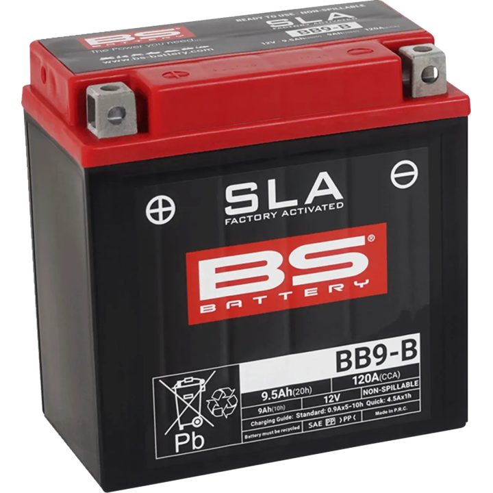 SLA Factory- Activated AGM Maintenance-Free Battery — 12V 22.1Ah, 350A CCA, BTX24HL, Black