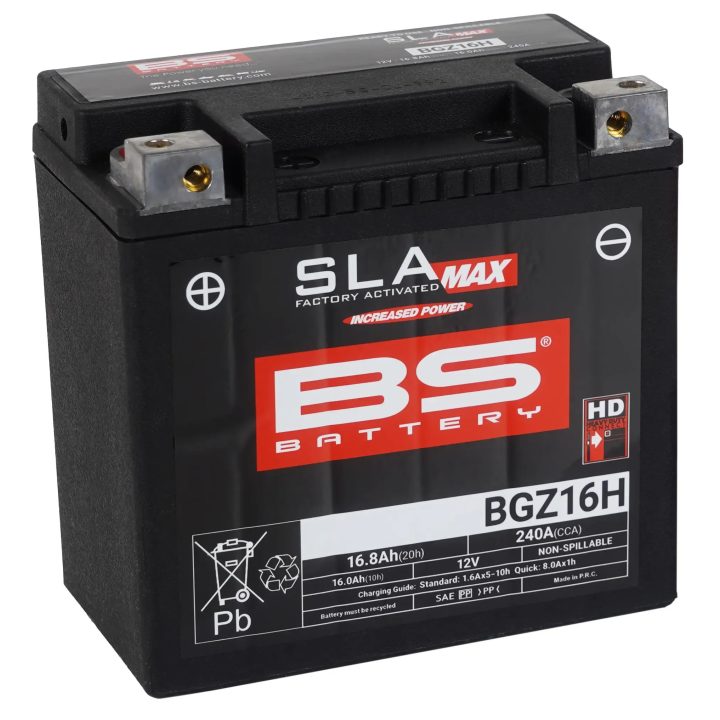 Batería SLA MAX AGM activada en fábrica, libre de mantenimiento — 16Ah, 12V, 240A CCA
