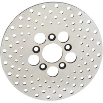 Brake Rotor Shovelhead — 254 mm (10"), Drilled, Silver