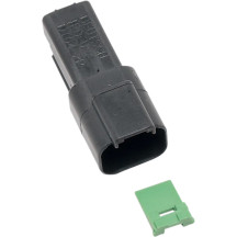 Componente de conector sellado Deutsch DT — 2 pines, Hembra, Negro