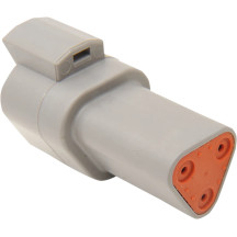 Componente de conector sellado Deutsch DT — 3 pines macho, gris