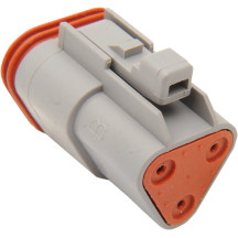 Deutsch DT Sealed Connector Component — 3-pin, male, gray