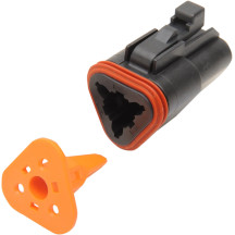 Deutsch DT Sealed Connector Component — Deutsch DT Series, 3-pin, Male, Black