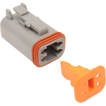 Componente de conector sellado Deutsch DT — 4 pines, macho, gris