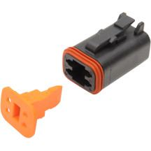 Deutsch DT Sealed Connector Component — 4 pins, Male, Black