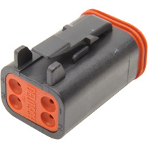 Deutsch DT Sealed Connector Component — 4 pins, Male, Black