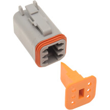 Deutsch DT Sealed Connector Component — 6-pin, male, gray