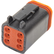 Deutsch DT Sealed Connector Component — Deutsch DT Series, 6-pin, Black