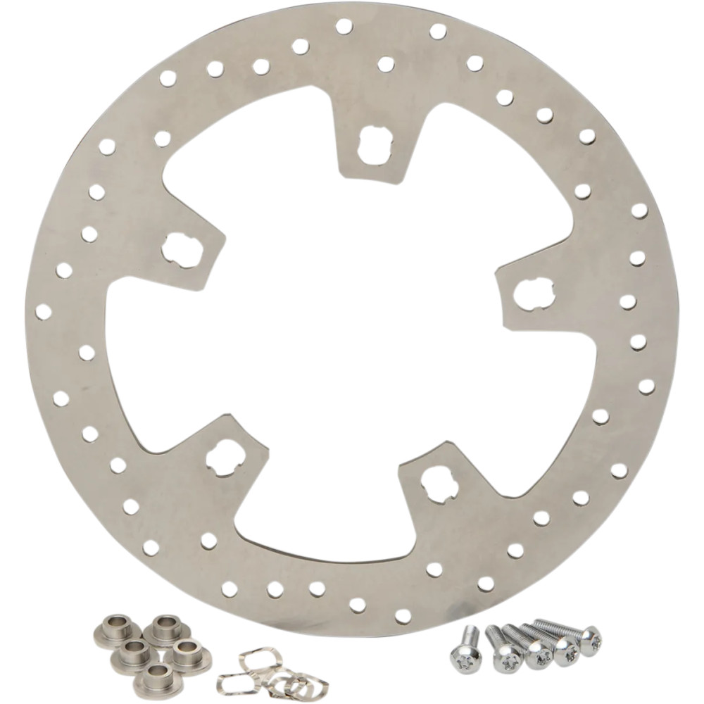 Stainless Steel Drilled Brake Rotor — 300 mm, Ground finish