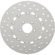 Polished Stainless Steel Drilled Brake Rotor — 300 mm (11.8 in), polished