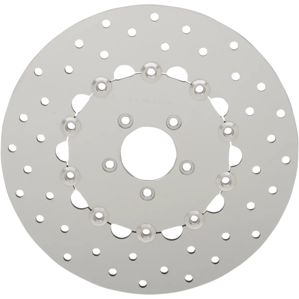 Polished Stainless Steel Drilled Brake Rotor — 300 mm (11.8 in), polished