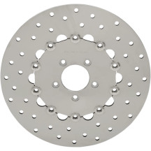 Stainless Steel Drilled Brake Rotor — 300 mm (11.8 in), one-piece (fixed)