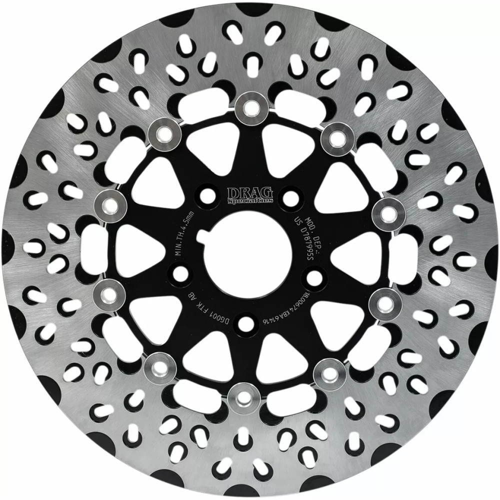 FTK Series Brake Rotor — 292 mm (11.5 in), 5.0 mm, Black
