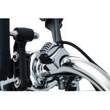 USB Power Source — 12V 2.1A, Chrome, mounts to 1" tubing or 1" x 1" flat