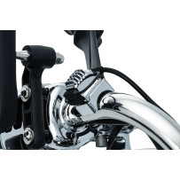 USB Power Source — 12V 2.1A, Chrome, mounts to 1" tubing or 1" x 1" flat