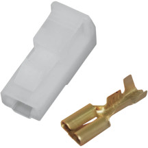 Starter Solenoid Connector — 1 Pin, Spade, Female, Copper