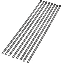 Brida estilo escalera — 14\" (35.5 cm), paquete de 8, negro con recubrimiento en polvo