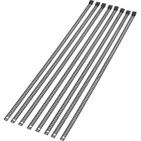 Brida estilo escalera — 14\" (35.5 cm), paquete de 8, negro con recubrimiento en polvo