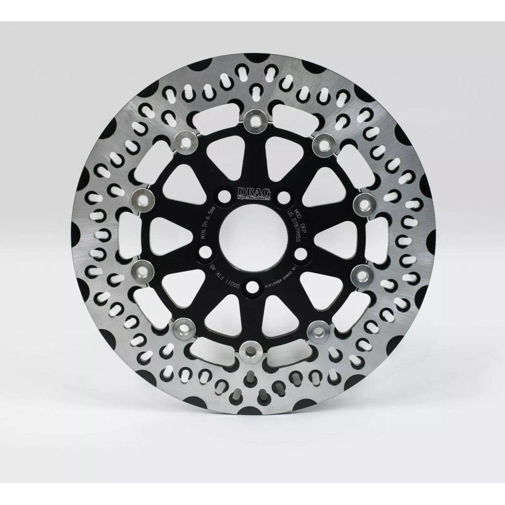 FTK Series Brake Rotor — 300 mm OD, 7.0 mm thickness, two-piece (floating), Black