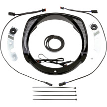 Fang® Embellecedor de faro — Para Harley-Davidson®, carcasa negra, LEDs blanco y ámbar