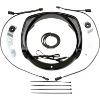 Fang® Embellecedor de faro — Para Harley-Davidson®, carcasa negra, LEDs blanco y ámbar