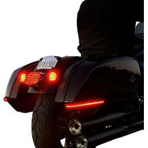 LED Saddlebag Lights — LED, red lens, black glossy housing, adhesive mount, pair