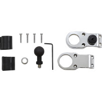 Dual USB Port Charger with 1" Ball Mount — 2 A, 48" cable, Chrome, fits 7/8"–1.25" bars