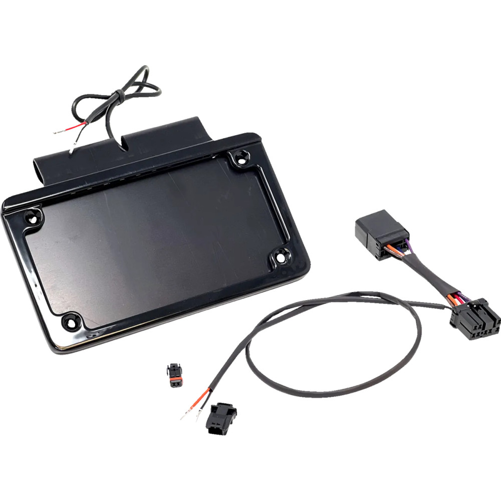 License Plate Frame — for Harley-Davidson®, White LED, black anodized aluminum