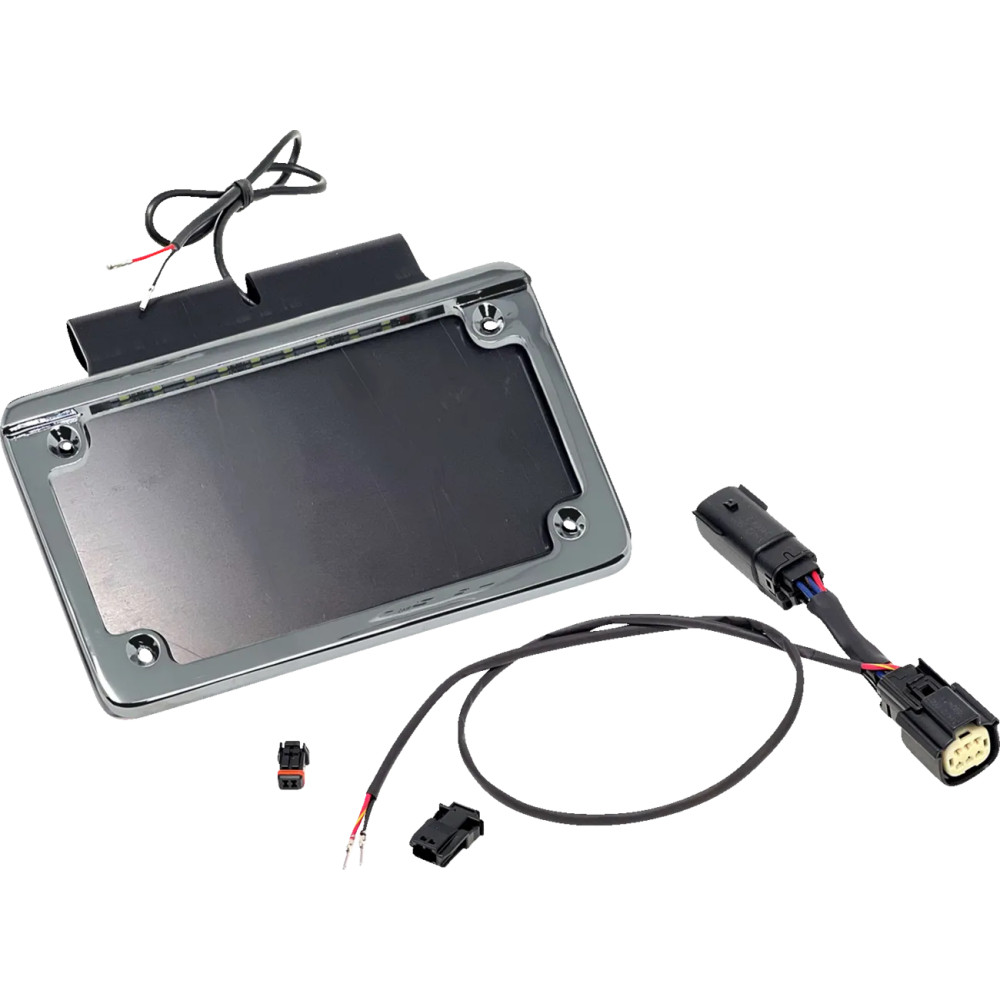 License Plate Frame — Harley-Davidson®, Chrome, White