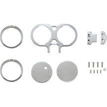 Gauge Mount For Performance Risers With Dual Gauges — Fits 1" and 1.25" straight and pullback risers, Chrome